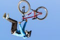 Acrobatic jump with mtb Royalty Free Stock Photo
