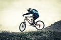 Acrobatic jump with mtb Royalty Free Stock Photo