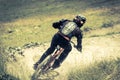 Acrobatic jump with mtb Royalty Free Stock Photo