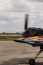 Acrobatic plane showing propeller movement