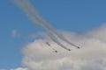 Acrobatic Stunt Planes RUS of Aero L-159 ALCA on Air During Aviation Sport Event Royalty Free Stock Photo