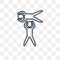 Acrobatic vector icon isolated on transparent background, linear