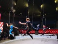 Acrobatic women at training at Bucharest Metropolitan Circus Royalty Free Stock Photo