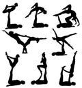 Acrobatic yoga silhouettes