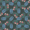 Acron and Leaves -Nature Spirit Seamless Repeat Pattern