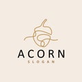 Acron Logo, Premium Design Simple Vintage Retro Style, Vector Oak Nuts Acorns, Icon Symbol Illustration Template