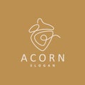 Acron Logo, Premium Design Simple Vintage Retro Style, Vector Oak Nuts Acorns, Icon Symbol Illustration Template