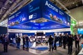 Acronis company stand on exhibition fair Cebit 2017 in Hannover Messe, Germany. Acronis is a global leader in hybrid
