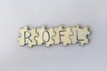 The acronym ROFL, which stands for Rolling On the Floor Laughing. The letters written on the puzzles. Royalty Free Stock Photo