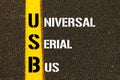 Acronym USB - Universal Serial Bus. Royalty Free Stock Photo