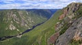 Acropole des Draveurs,  view of Hautes-Gorges-de-la-Riviere-Malbaie River Royalty Free Stock Photo