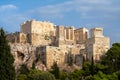 The Acropolis of Athens as seen from the Areopagus Hill in Plaka district