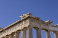 Acropolis of Athens, details of Parthenon portico, Athens, Greece Royalty Free Stock Photo