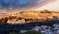 The Acropolis of Athens, Greece, with the Parthenon Temple Royalty Free Stock Photo