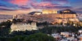 The Acropolis of Athens, Greece, with the Parthenon Temple Royalty Free Stock Photo