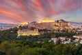 The Acropolis of Athens, Greece, with the Parthenon Temple Royalty Free Stock Photo