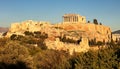 Acropolis of Athens, Greece, with the Parthenon Temple during sunset Royalty Free Stock Photo