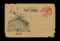 Acropolis. Athens, Greece. Post card design.