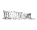 Acropolis of Athens. The Parthenon. Athens. Greece. Hand drawn sketch. Vector illustration. Royalty Free Stock Photo