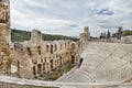 Acropolis of Athens. Remains of Odeon of Herodes Atticus Royalty Free Stock Photo