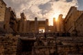 Acropolis of Athens in sunlight, Greece. Sunny view of Propylaea