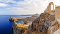 Acropolis of Lindos, Rhodes, Greece Royalty Free Stock Photo