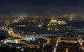 Acropolis night view from Lycabettus hill, Athens Royalty Free Stock Photo