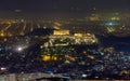 Acropolis night view from Lycabettus hill, Athens Royalty Free Stock Photo