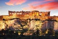 Acropolis with Parthenon temple against sunset in Athens, Greece Royalty Free Stock Photo