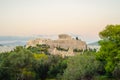 Acropolis with Parthenon, sunset view. Athens, Greece Royalty Free Stock Photo