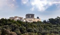 Acropolis rock view from Filopappou hill, Athens, Greece