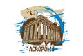 Acropolis. Athens, Greece city design.