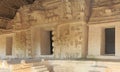 Acropolis statues facade, the largest structure at Ek` Balam ruins, Yucatan