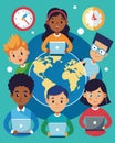 Across the world in different time zones teens are collaborating in a virtual hackathon utilizing technology to bring