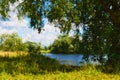 Acryl paintings of the Havel river landscape in summer. Land Brandenburg