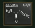Acrylamide chemical formula. Organic compound. Vector illustration Royalty Free Stock Photo