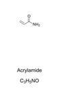 Acrylamide, acrylic amide, chemical structure and formula Royalty Free Stock Photo