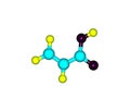 Acrylic acid molecule on white