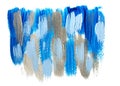 Acrylic background from blue and silver brushstrokes Royalty Free Stock Photo