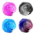 Acrylic circles collection pink, blue, gray colors. Royalty Free Stock Photo