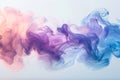 Acrylic color pigment and ink cloud in water. Abstract smoke on white background. Purple, blue and pink colors Royalty Free Stock Photo