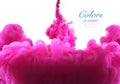 Acrylic colors and ink in water. Abstract background. Royalty Free Stock Photo