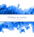 Acrylic colors and ink in water. Abstract frame background. Isolated. Royalty Free Stock Photo