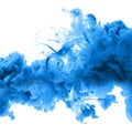 Acrylic colors and ink in water. Abstract frame background. Isolated. Royalty Free Stock Photo
