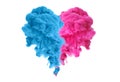 Acrylic colors in water. Ink blot. Abstract background. Isolation. Broken heart concept Royalty Free Stock Photo