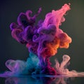 Acrylic drop in water, multicoloured bright smoke abstract background colourful fog vibrant colours wallpaper swirl mix Royalty Free Stock Photo