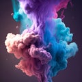 Acrylic drop in water, multicoloured bright smoke abstract background colourful fog vibrant colours wallpaper swirl mix Royalty Free Stock Photo