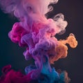 Acrylic drop in water, multicoloured bright smoke abstract background colourful fog vibrant colours wallpaper swirl mix Royalty Free Stock Photo