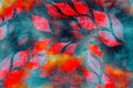 Acrylic Floral art grunge batik background. Stylization of pastel colors, watercolor. Vintage textured pattern with red, orange go