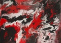 Acrylic fluid art painting black red and white Royalty Free Stock Photo